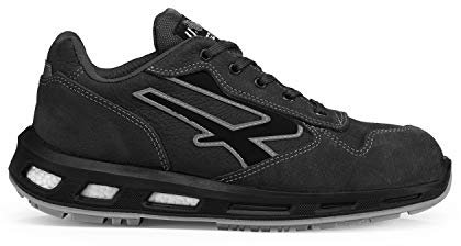 U-Power Red Lion Carbon, zapatos de seguridad unisex, ligeros, flexibles, de cuero antipinchazos, con inserto Infinergy, con puntera de aluminio - Grey 42