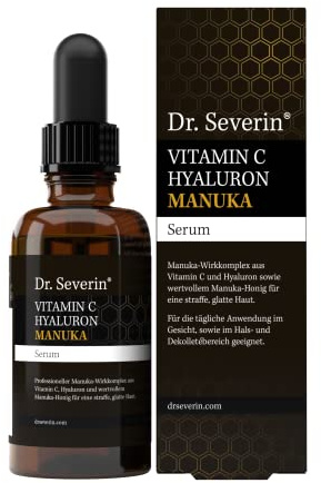 Dr. Severin® Manuka Vitamin C Hyaluron Serum I mit Manuka aus Neuseeland I Anti-Falten-Boost I hohe Hautverträglichkeit I Tag- und Nachtpflege für alle Hauttypen I Brightening-Effekt I 50 ml