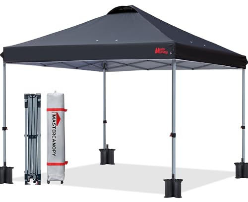 MasterCanopy Tonnelle pliante avec aération pour marché, jardin, événements, 2 x 2 m, noire