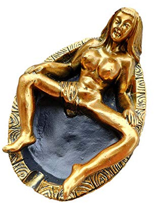 SaiDian 1Pcs Vintage Resin Woman in Bath Tub Ashtray Gothic Smoke Butt Holder Creative Living Room Home Décor