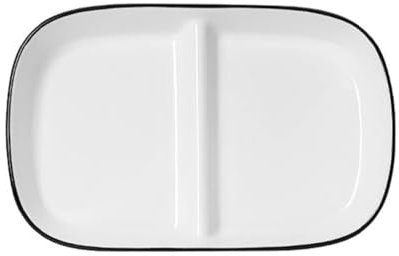 OnePine Geteilte Menüteller, Dessertteller Salatteller Teller 2 Geteilt Porzellan, Portionskontrolle Teller Keramik für Abnehmen