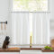 TOPICK Scheibengardine Bistrogardine 2er Set 60Hx63B cm Weiß Leinenoptik Fenstervorhang Gardine Gaze Schals Scheibengardinen Halbtransparent Fensterschal Küche Wohnzimmer Landhaus