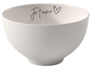 Villeroy & Boch - Statement Bol Je T’Aime 14 X 14 X 8 Cm, Bol En Porcelaine Blanche