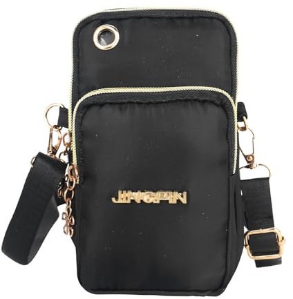 XCDMJ Kleine Handy Umhängetasche Verstellbarer Handytasche Zum Umhängen Damen, Nylon Kleine Umhängetasche Mit Kopfhörer Eingang,Mini Crossbody Schultertasche Handytasche Für Reise/Party