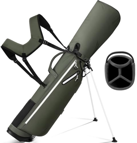 Full Choice Lightweight Golf Stand Bag, 4-Way Full-Length Dividers, Holds Up to 10 Clubs, 3.7 lbs Golf Bag with Dual Straps & Stand for Driving Range, Par 3, and Standard Courses