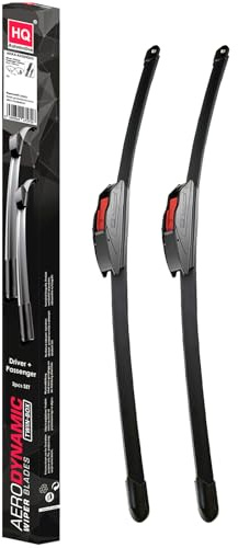 HQ Automotive Front Wiper Blades for Toyota Corolla Estate E21 2019 onwards | 2-piece front set, 28 in + 13 in, LHD, pre-installed J-hook, graphite-coated natural rubber, rain sensor ready