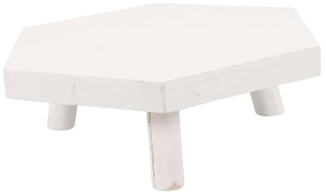 Supporto per Piante in Vaso Bianco in Legno, Alzata Stabile | Uso per Flowerpot e Small Fish Tank, Multiuso per Gardening e Altri Spazi, Punti D'appoggio Stabili