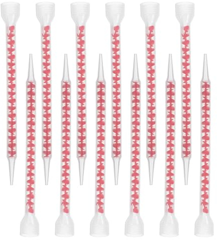Ipetboom Applicatore per Ugello di Calafataggio in Plastica Riutilizzabile 12 Pezzi Miscelatore Statico a Spirale per Colla Epossidica Strumento Sigillante per Finitura Fughe Piastrelle