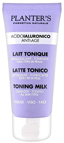 Planter’s – Latte Tonico Detergente Tonificante Viso con acido ialuronico. Perfetto per una pelle luminosa, compatta e pulita. 60 ml