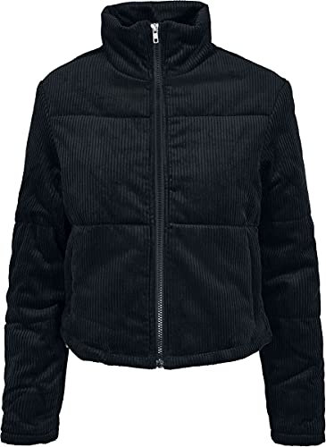 Urban Classics Women's Ladies Corduroy Puffer Jackets For Women, black, 4XL UK