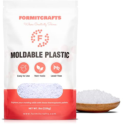 Thermoplastic Beads -8 oz. Polymorph Plastic Pellets(Made in Spain) - Reusable Moldable Plastic Beads - Melting Plastic Pellets for Modeling, DIY Craft