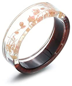 Hartsring torkade blommor växter inuti smycken Transparent ring för kvinnor Present-9, LP