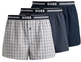 BOSS Herren 3p Woven Boxershort, Hellbeige, M EU