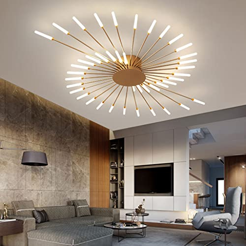 Plafoniera Moderna Lampada Da Soffitto A LED Fuochi D'artificio Design Lampadario Creatività Camera Da Letto Soggiorno Lampada Da Parete Reception Ufficio Illuminazione Per Interni (Gold,42 heads)
