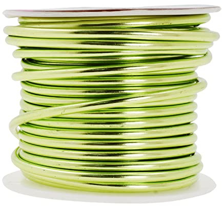 Mandala Crafts 10 Gauge Anodized Aluminum Craft Wire for Jewelry Making - 32 FT Colored Flexible Light Green Wire - Bendable for Bonsai Armature Crafting Sculpting