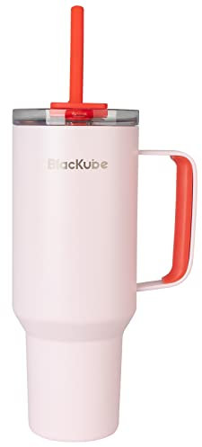 Blackube 1200ml Trinkbecher mit deckel und strohhalm, Becher mit deckel und strohhalm, BPA-Frei, Auslaufsicher, Große Trinkflasche aus Metall für Sport, Schule, Fitness, Outdoor, Camping