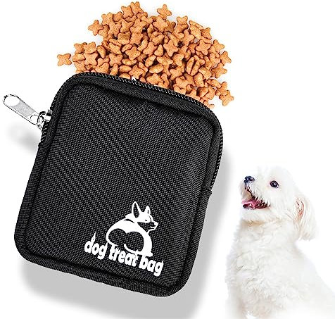 VABNEER 2 Stücke Kleiner Leckerlibeutel für Hunde, Schwarz Taschengröße Futterbeutel Hunde für Hundetraining Snack