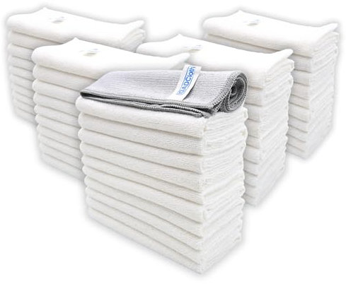 IGAD IGADCloth 50 White Microfibre Cleaning Cloths 40x40cm + 1 free glass cloth, Durable Cleaning Cloths for a Pristine Clean, Ideal Microfiber Cloth for all Surfaces