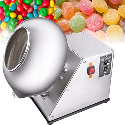 Máquina automática de recubrimiento de tabletas, máquina eléctrica de recubrimiento de azúcar 2-5 kg/H Máquina recubridora de dulces, máquina pulidora de recubrimiento de chocolate Recubridor de bol