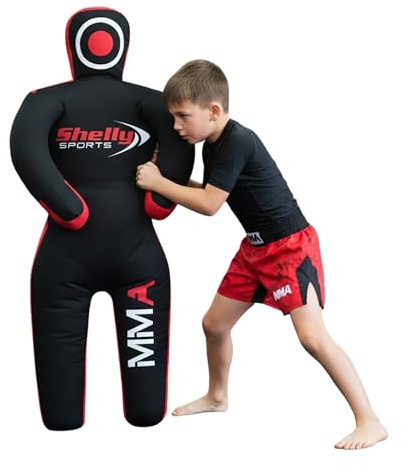 Shelly MMA Wrestling Grappling Dummy for Kids BJJ Punching Bag Wrestling Buddies Brazilian JIU Jitsu Standing Position Dummy Martial Arts Boxing Karate Training Dummies (47 / 4 Feet) - UNFILLED