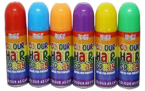MIXEL Rainbow Colour Hair Spray, Easy to Apply and Remove, Temporary, Washable, Ideal for Parties, Festivals, Special Occasions, Quick Drying, Random Colour, 200ml, (Rainbow, 1 Pcs)