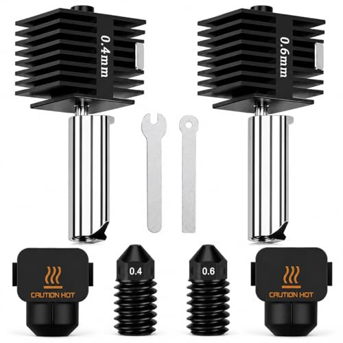 HIKUDIY Kit de tête d'impression 2 pièces 0,4 mm + 0,6 mm pour imprimante 3D Bambu Lab A1/A1 Mini, tête d'impression de remplacement pour imprimante 3D Bambu Lab A1/A1 Mini