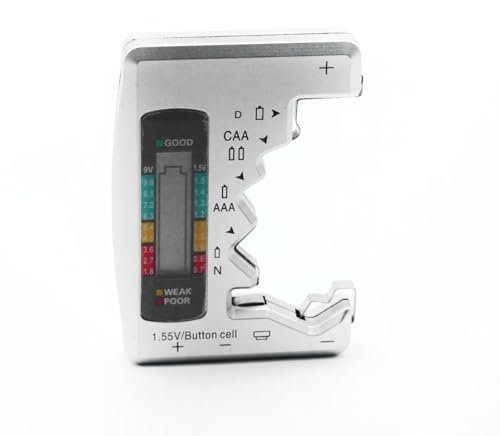Battery Tester for Small Batteries Universal Battery Tester Checker with LCD Display Digital Battery Capacity Level Tester for C AA AAA D N 9V 1.5V Button Cell