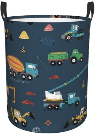 Cesto De Ropa Maquinaria De Construcción Automóviles Retroexcavadora Elegante Lavandería Cestas Multifunción Cubo De La Ropa Sucia Para Familiar Sala Lavadero 40X50Cm