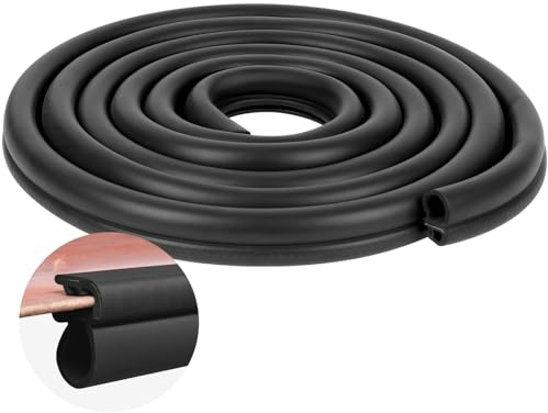 Flintronic Burlete Puerta Garaje, 3M Cinta de Sellado Multiuso para Puerta de Garaje, Unta de Sellado de Goma, Adecuado para Puertas de Tarjeta con Espesor de Chapa de 3 mm