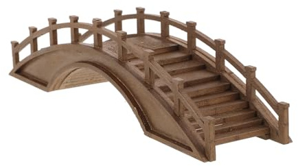 Beavorty Miniature Colour Model Bridge for Garden Mini Arch Wooden Coffee Lifelike Decoration, Tiny Bridge Ornament and Landscape Ornaments and Scene
