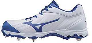 Mizuno Women's 9-Spike Advanced Sweep 3 Softball Shoe, White-Royal, 7 D US