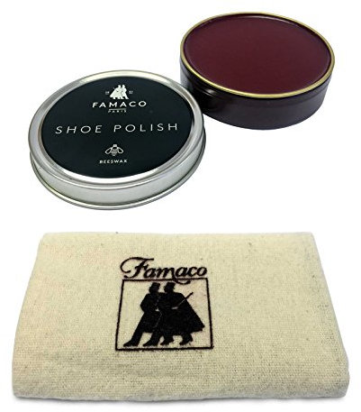 Famaco 50ml Shoe Polish With Shoe Polish Cloth- Adult oxblood Shoe Polish Shoe Cream - Shoe Polish Restores & Polishes Leather Footwear | Intensive Leather Care & Nourishing Leather Shoe Polish