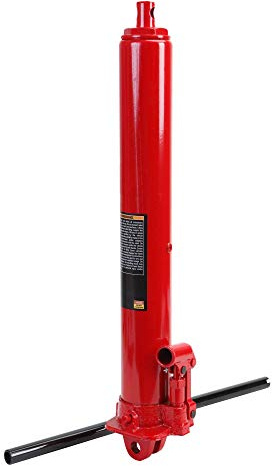 BIG RED 3 Ton (6,000 lb) Capacity Hydraulic Long Ram Jack with Single Piston Pump and Clevis Base (Fits: Garage/Shop Cranes, Engine Hoists, and More) w/Handle, Red, T30306