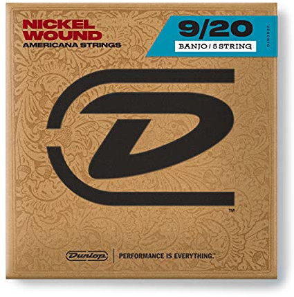 Dunlop DJN0920 Banjosaiten (Light, 5 Stück, Nickel)