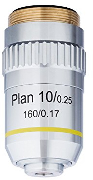 AmScope 10X Plan Achromatic Objective Lens with Knurled Ring