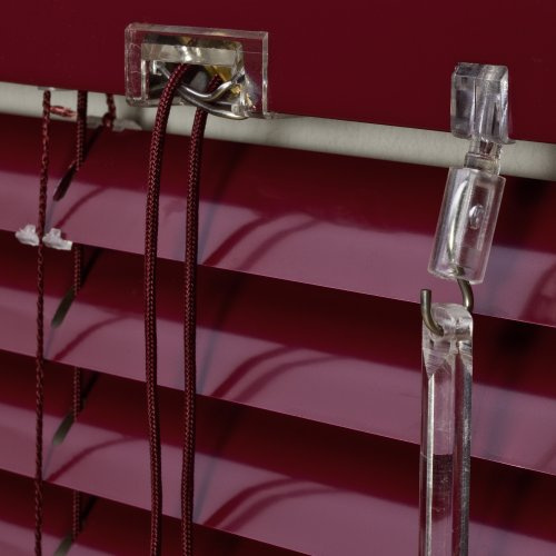 WR-Design Alu Jalousie Bordeaux weinrot - Breite 50 bis 240 cm - Höhe 160/220 cm - Tür Fenster Rollo Jalousette Aluminium Fensterjalousie Lamellen Metall (80 x 160 cm)