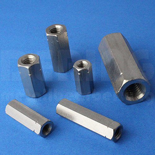 Gewindemuffen M12 X 50 Sechskant Edelstahl A2 (VPE = 5 Stück) | Sechskant-Muffen M12x50 | Langmuttern | Abstandshalter | Schildhalter | Verbindungsmuttern | Distanzmuttern | Verbindungsmuffen