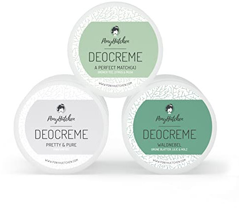 3 confezioni da 50 ml – Bestseller Set – Crema cosmetica naturale senza sali di alluminio – Deodorante naturale – vegano – bio