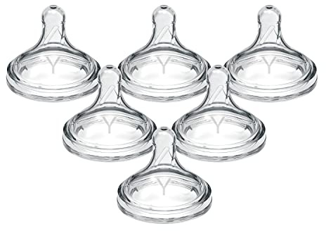 Dr. Brown's Natural Flow Y-Cut Weithals-Babyflasche aus Silikon, ideal für dickere Flüssigkeiten, ab 9 Monaten, 100% Silikon, 6 Stück (1 Stück)