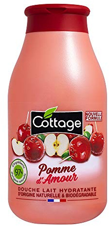 Cottage Gel Douche Lait Hydratant - POMME D'AMOUR - 97% d'Ingrédients d'Origine Naturelle, 250ml -Fabriqué en France