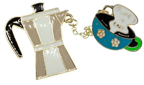 Miniblings Broche Cafetière Espresso - Je Tasse de Pot de café de Tasse de café cafetière Moka émaillées - - Bijoux Mode Main I Pin Button Pins