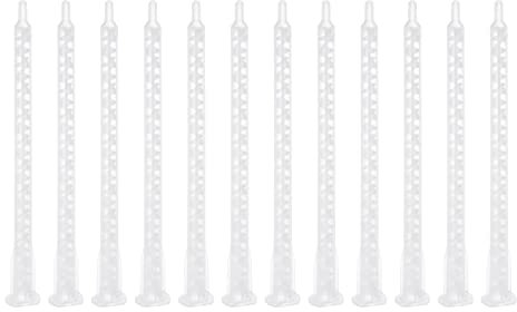 sourcing map 20Pcs Époxy Tubes Statique Mélangeur, 6,02 pouces Plastique Résine Mélange Buse Plat Pointe pour AB Colle Adhésif Pistolet Applicateur 50ml Cartouches, Blanc