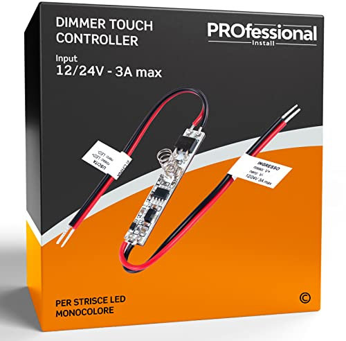 Eurocali Modulo Controller Dimmer Touch per Strisce LED Monocolore da 12V e 24V - Tecnologia Touch Sfioramento Regola intesintà luminosa