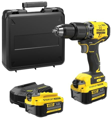 Bürstenloser Schlagbohrschrauber 60 Nm Lithium 18 V 2 Batterien 4 Ah STANLEY FATMAX V20 SFMCD715M2K-QW