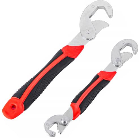 XPEX 2 Piezas Llaves Inglesas Multifunción,Ajustable Con Bloqueo Automático y Rápido,Tamaño 6-32mm,Acero,Tpr,Mediana,Carraca