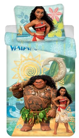 Vaiana Oceania Funda Nórdica Cama 90 140x200 + Funda Almohada 50x70 Algodón