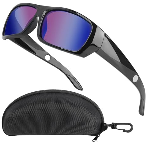 Occhiali da sole polarizzati avvolgenti, lenti super scure con forte clip magnetica ad alta definizione UV400 per sensibilità alla luce per corsa, guida, pesca, ciclismo, sci, golf, uomini e donne