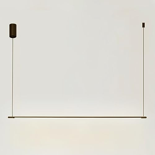 Lampada a Sospensione LED lineare Minimalista, Lampada a Sospensione Nera, Barra Luminosa a Striscia Lunga per Isola Cucina, 4000K, lampade a Sospensione per Sala da Pranzo e Ufficio.