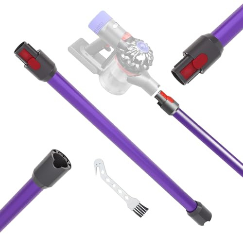 Quick Release Extension Wand Compatible with Dyson V7 V8 V10 V11 V15 Stick Vacuum Cleaner, 74cm Purple Replacement Tube Attachment, Stable Current Extension Rod Prevents Surge Damage to Main Unit
