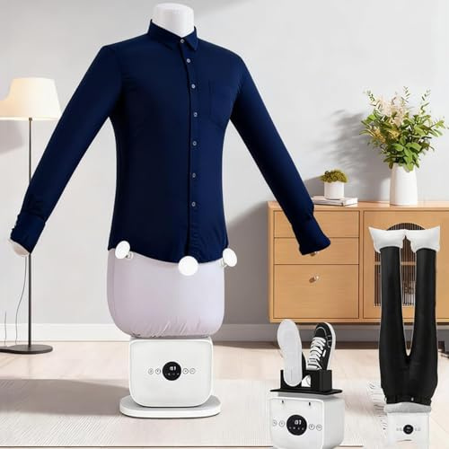 LXPINGMM Plancha automática para el hogar, Secadora de Ropa eléctrica portátil, planchadora de Camisas Inflable, vaporizador para Ropa con Control de Temperatura A